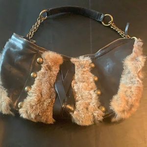 Brown leather with brown fur